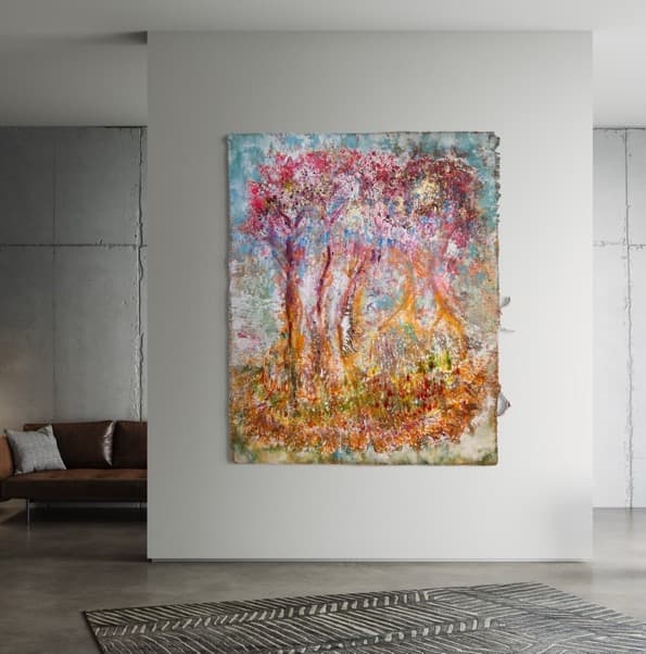 Cherry Blossom — natural burlap fabrics — hemp, jute, linen, and cotton by Polen Cerci