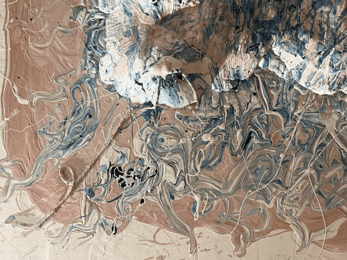 Smooth — sculpted canvas relief, 24kt gold, acrylic, resin by Polen Cerci